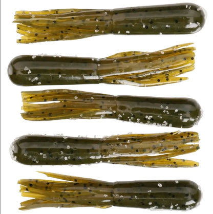 Strike King Bitsy Tube 2.75" Green Pumpkin Color Soft Bait Lure. Pack of 10