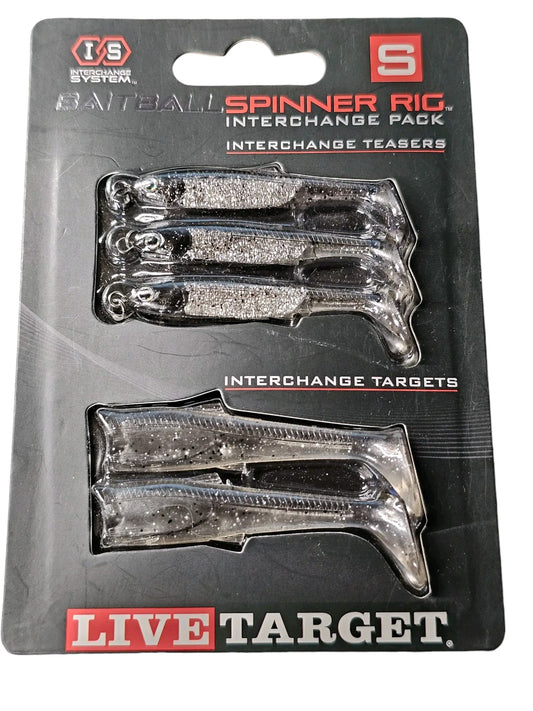 LIVETARGET Baitball Spinner Rig Interchange Pack in Smoke Silver