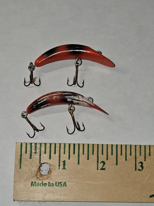 Helin Flatfish F7 Style Orange/Black 2 1/4" Crankbait (2 Pack)